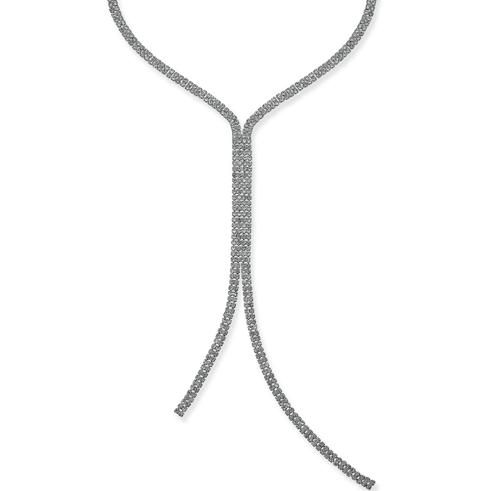 Thalia Sodi  Silver-Tone Rhinestone Lariat Necklac